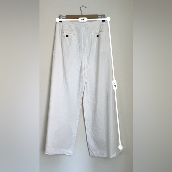 S’ MaxMara Studio Linen Modal Pants Trousers White Cream Size 8 - Picture 10 of 10